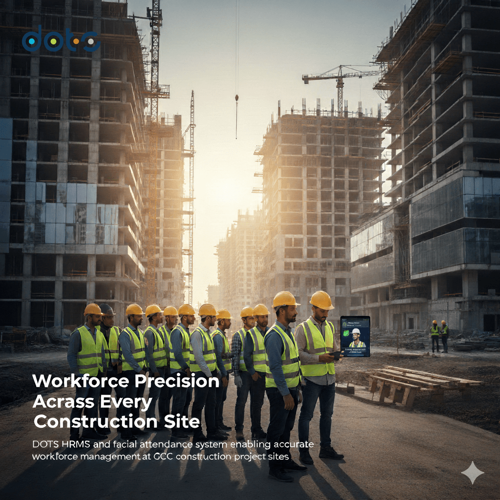 DOTS HRMS and facial attendance system enabling accurate workforce management at GCC construction project sites